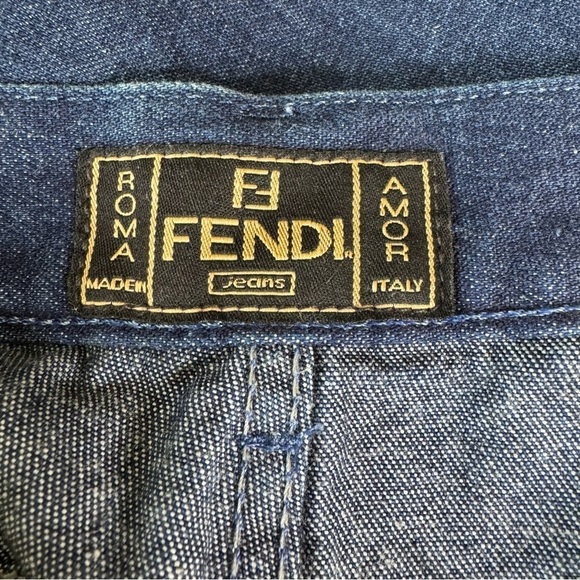 Vintage 90s Fendi Amor Dark Wash Jeans Size 31 - Picture 7 of 10
